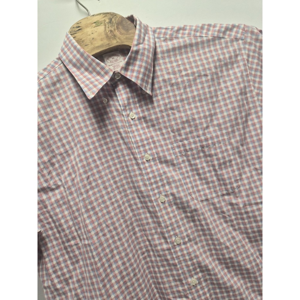 Brooks Brothers  Polo Shirt Plaid Red And Blue Classic Fit Size‎ Extra Large